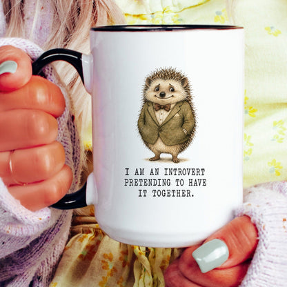 Introvert Pretending Hedgehog Mug
