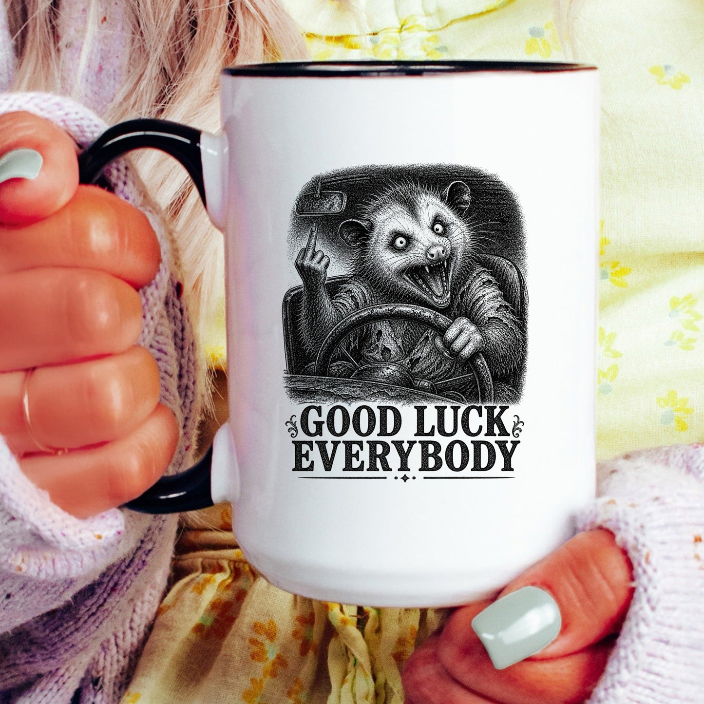 Good Luck Everybody Opossum Mug