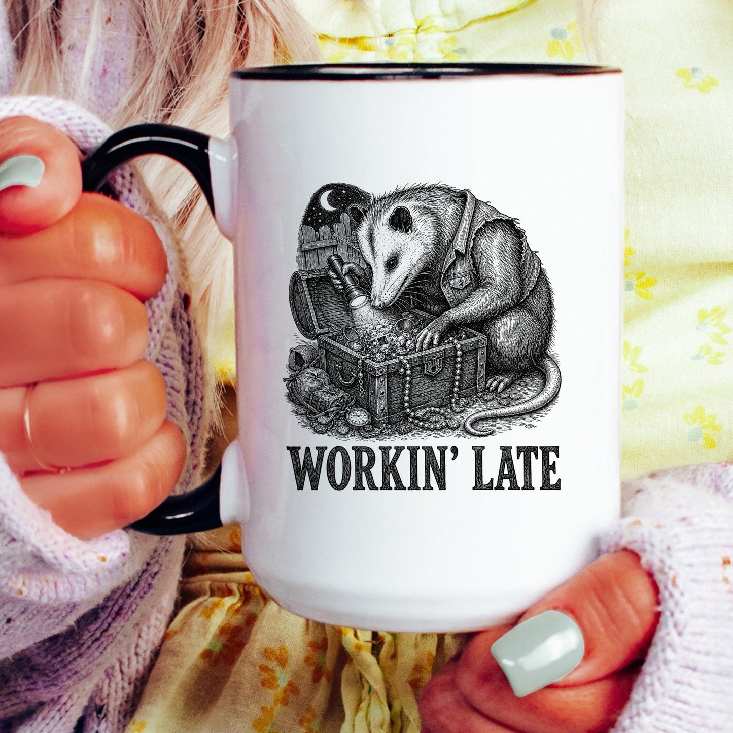 Workin' Late Opossum Mug