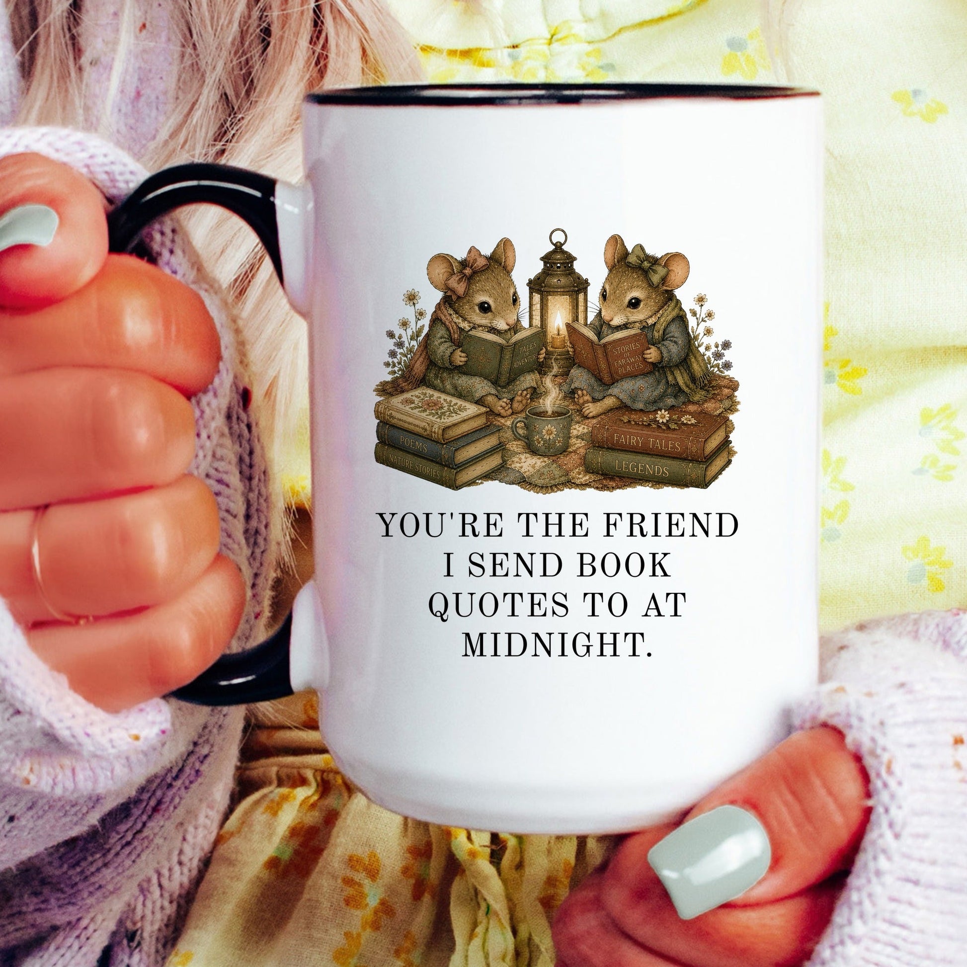 Midnight Book Quotes Mug - lifestyle photo