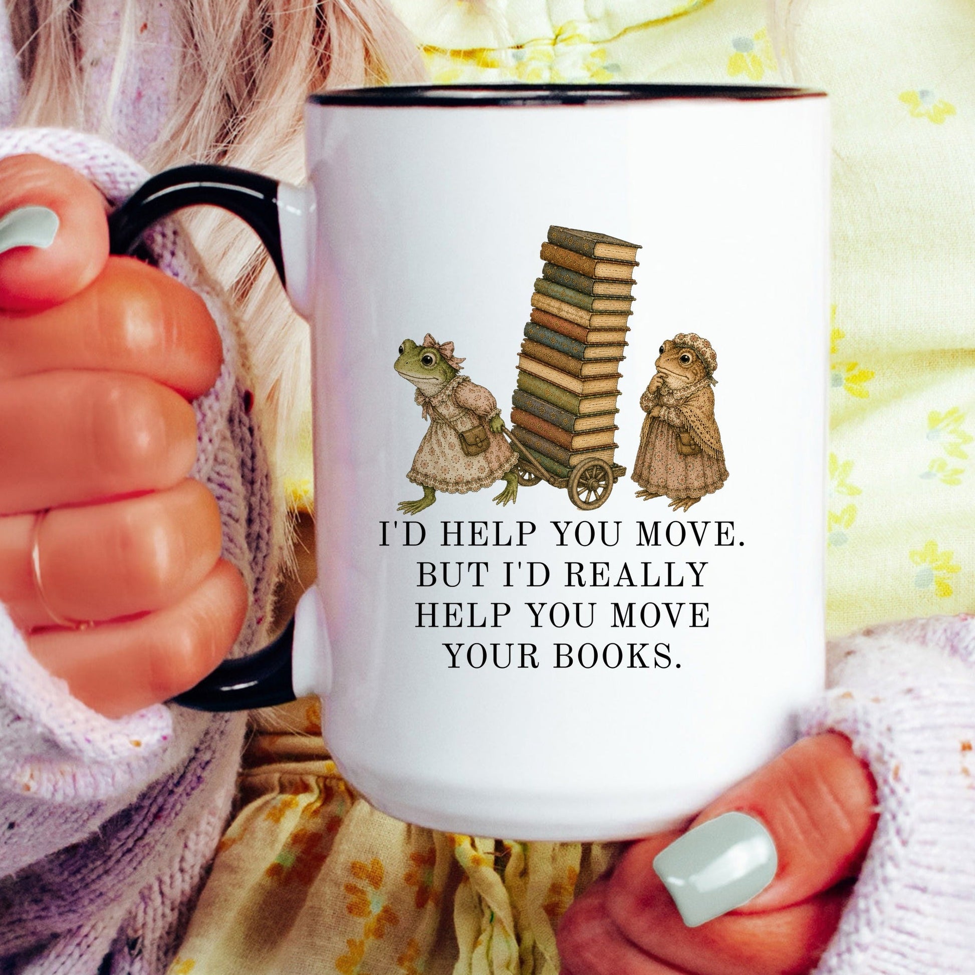 Help You Move Your Books Mug - lifestyle photo