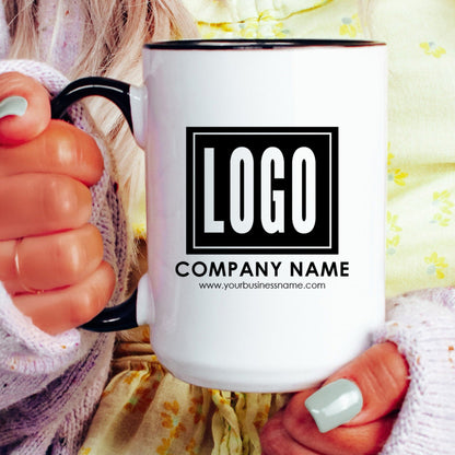 Personalized custom logo coffee mug lifestyle