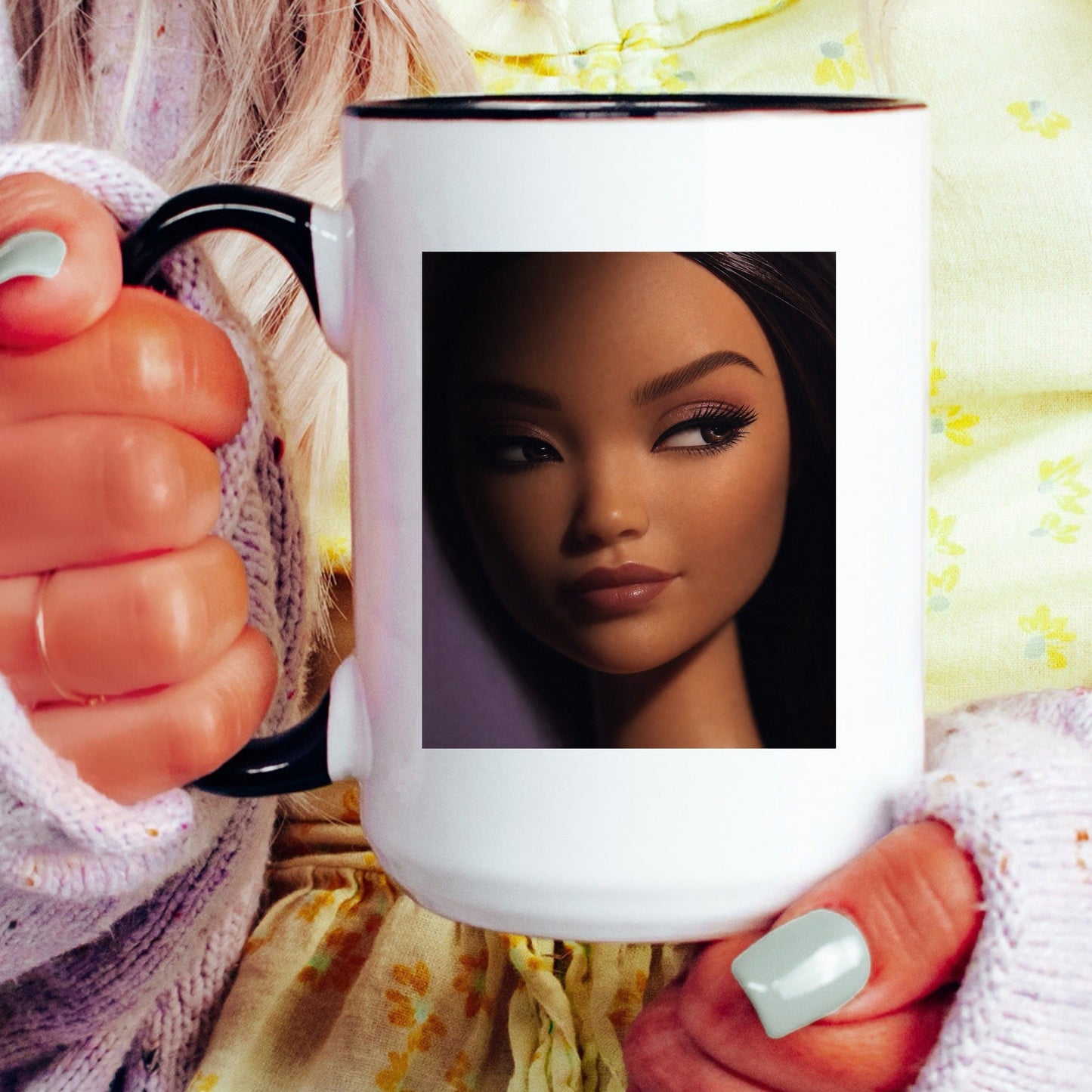 Suspicious Doll Face Mug