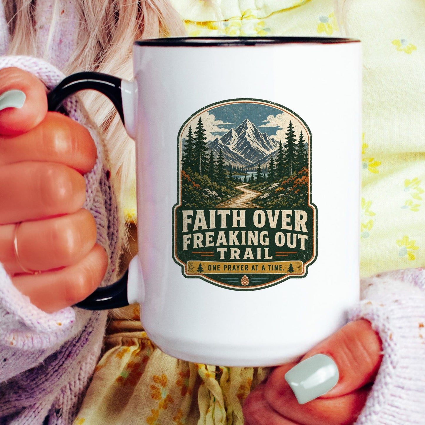 Lifestyle Photo #4 Faith Over Freaking Out Trail Mug