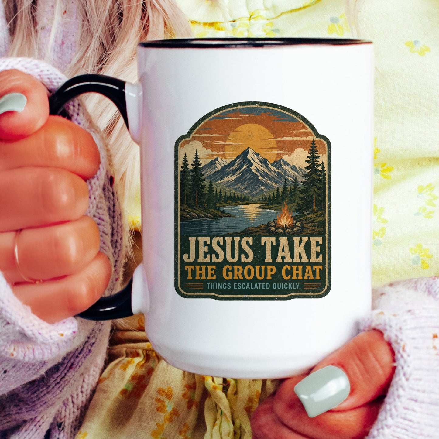 Lifestyle Photo #4 Jesus Take The Group Chat Sunset Mug
