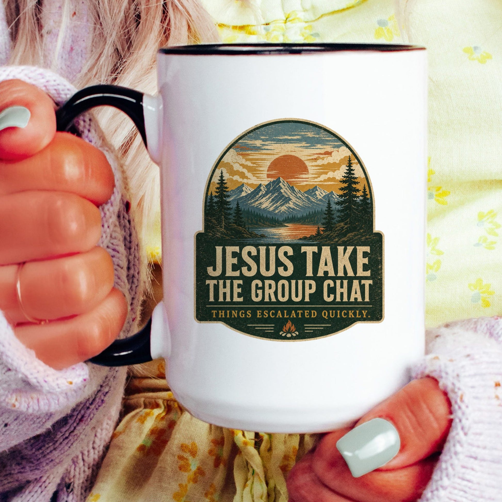 Lifestyle Photo #4 Jesus Take The Group Chat Mug