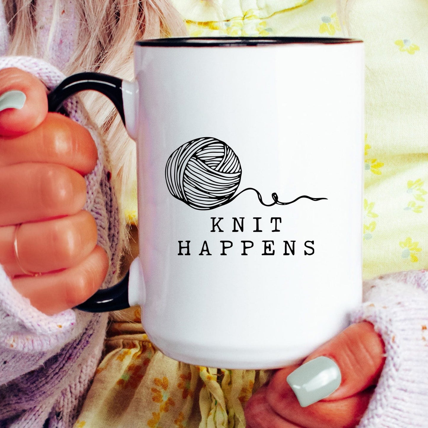 Knit Happens Mug - lifestyle photo