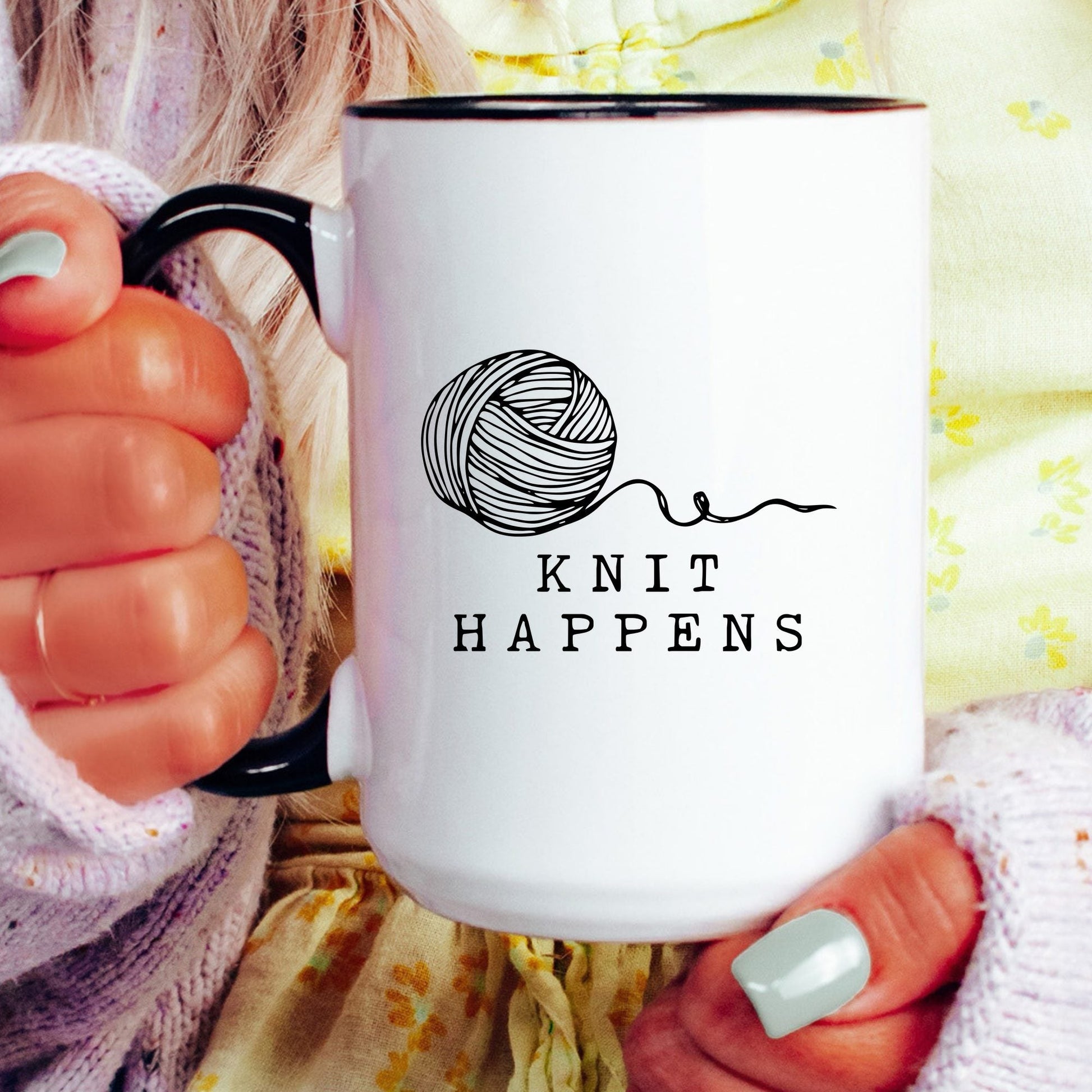 Knit Happens Mug - lifestyle photo
