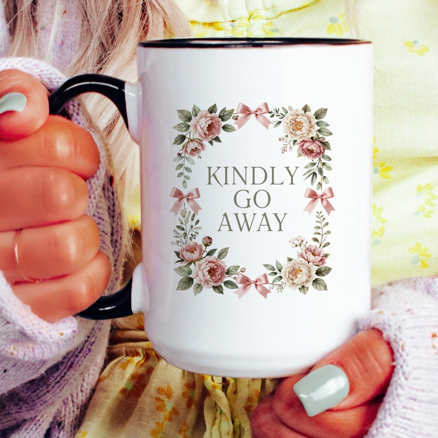 Kindly Go Away Mug - lifestyle photo