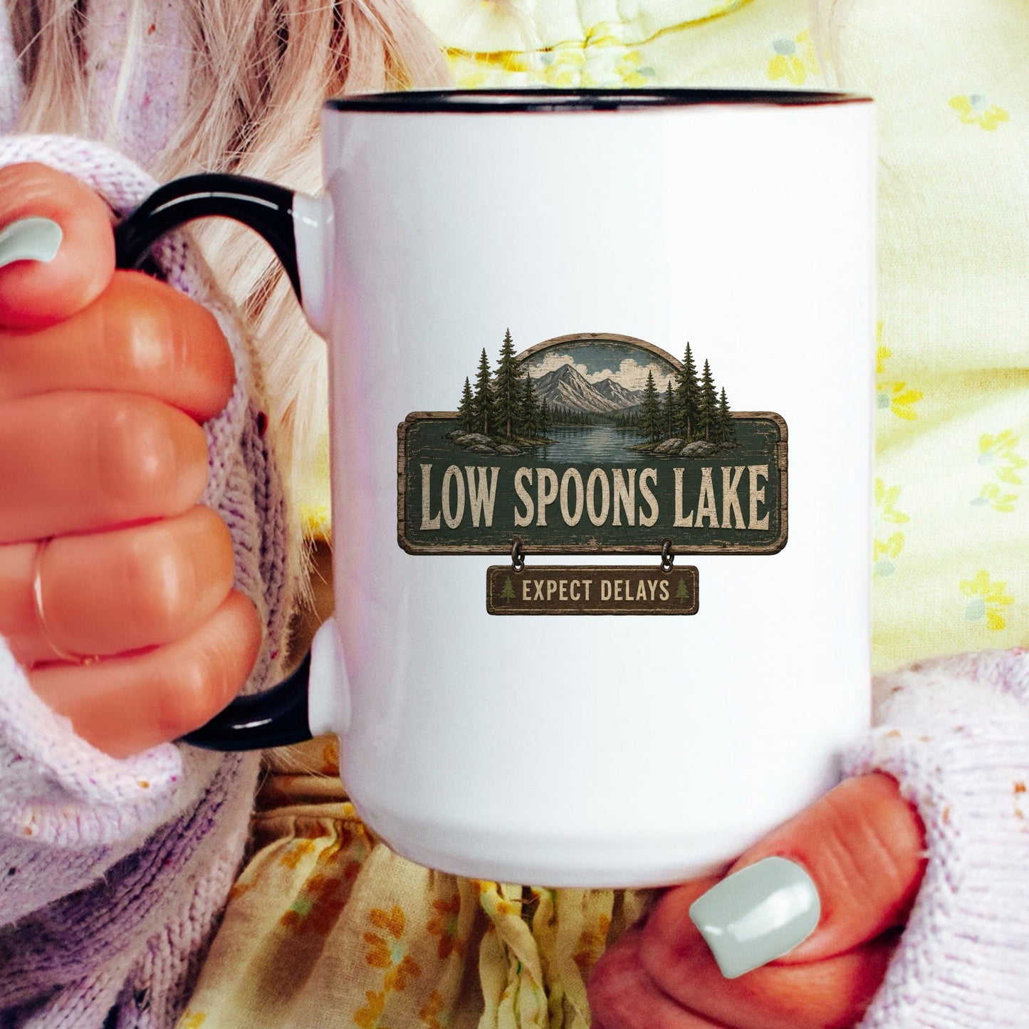 Low Spoons Lake coffee mug