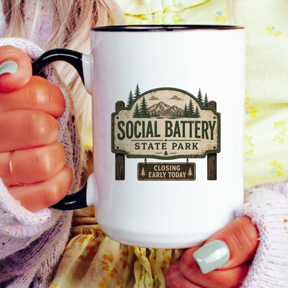 Social Battery State Park coffee mug