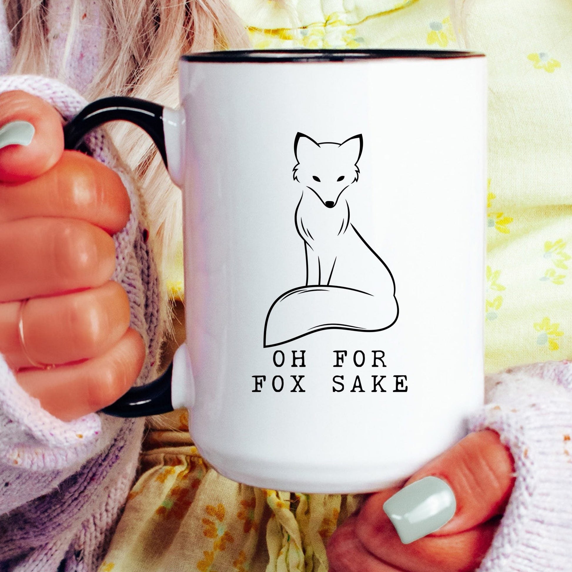 Oh For Fox Sake Mug - lifestyle photo