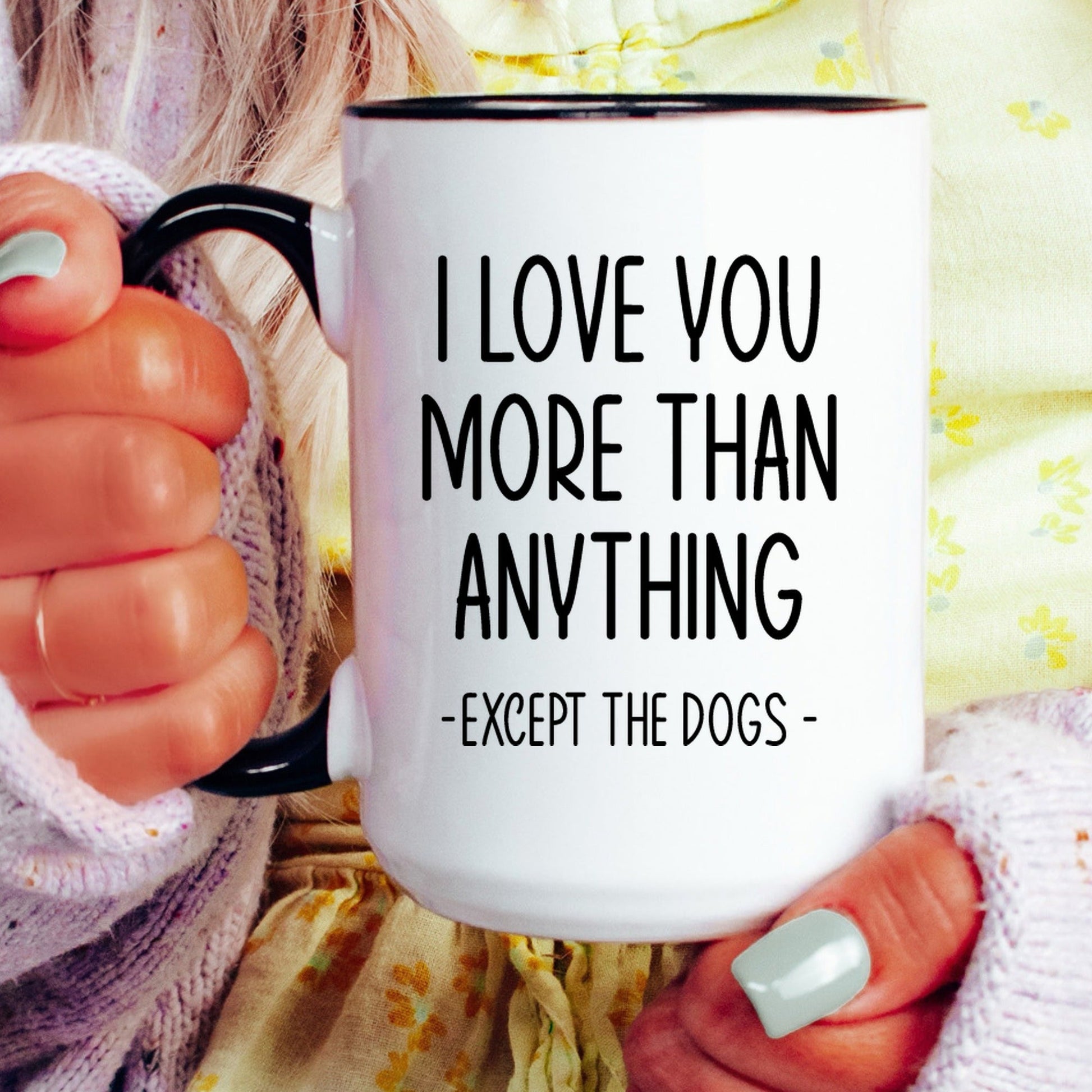 Funny dog lover couples valentine coffee mug lifestyle