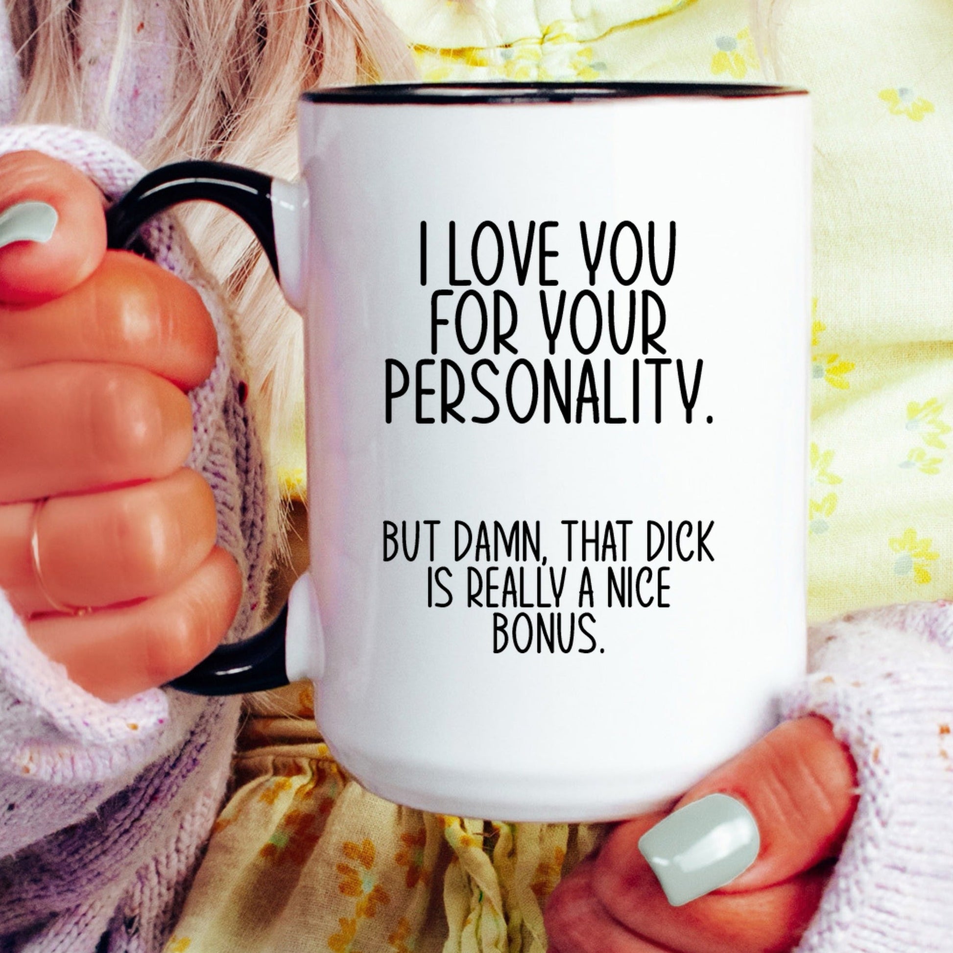 Funny naughty coffee mug lifestyle