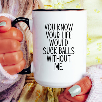 Funny valentine coffee mug lifestyle