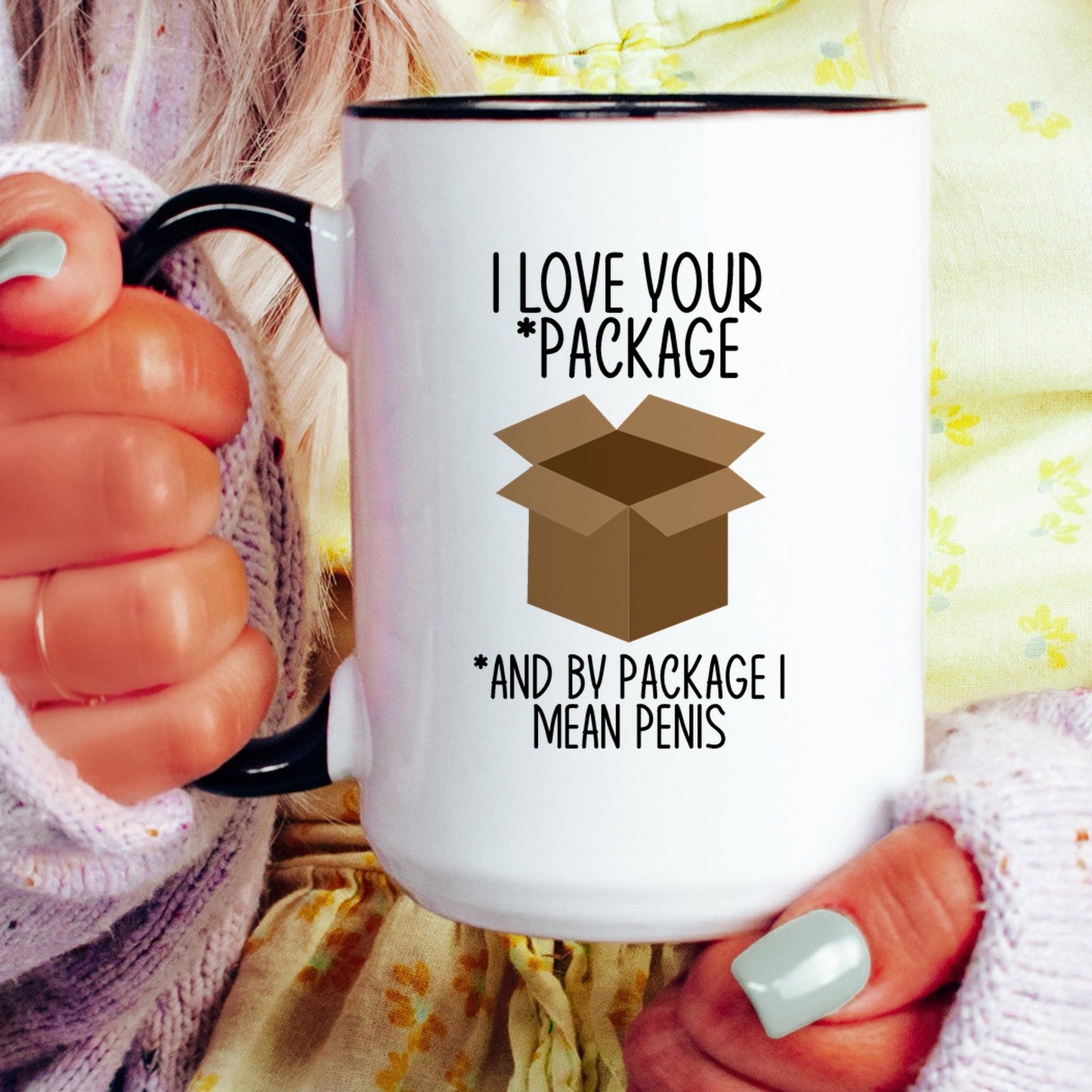 Funny valentine coffee mug lifestyle