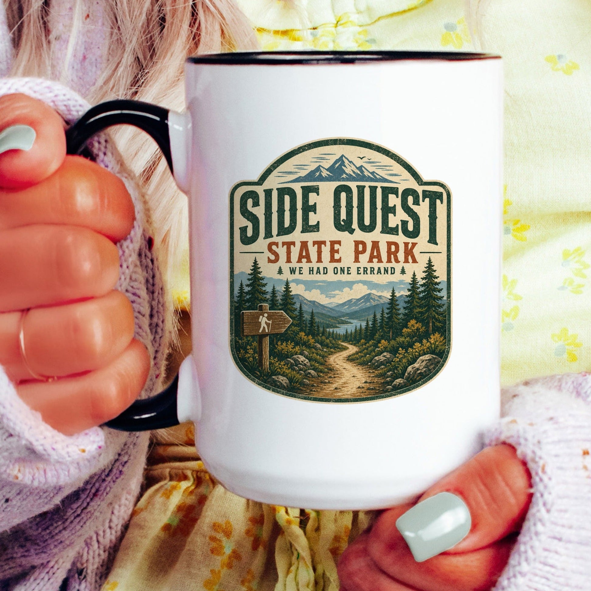 Side Quest State Park Coffee Mug - lifestyle photo