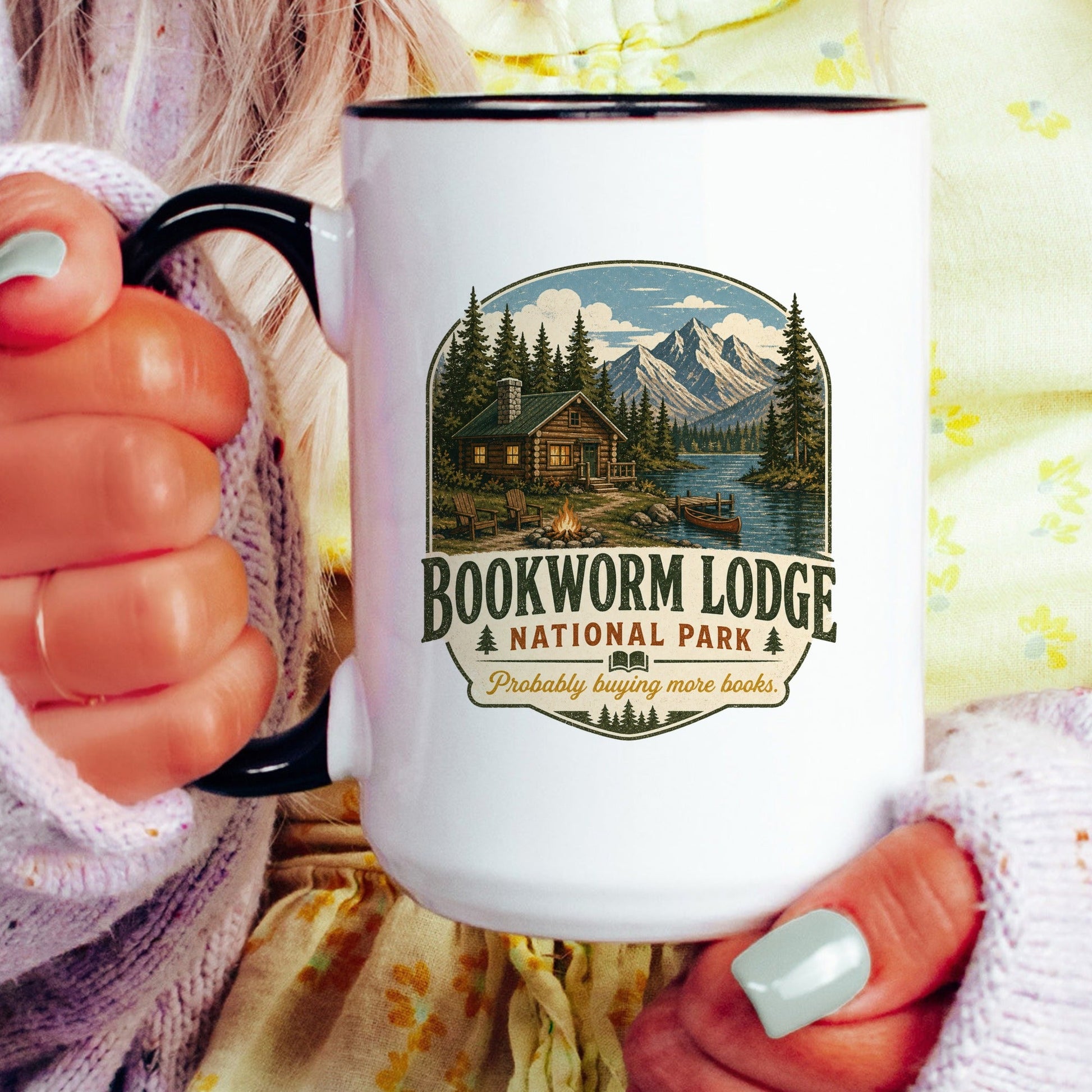 Bookworm Lodge National Park Mug - lifestyle photo