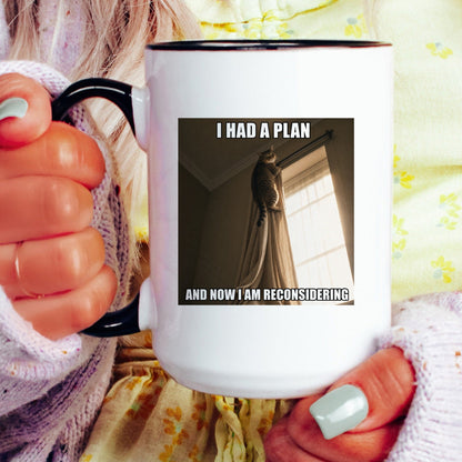 Had a plan am now reconsidering tabby cat coffee mug