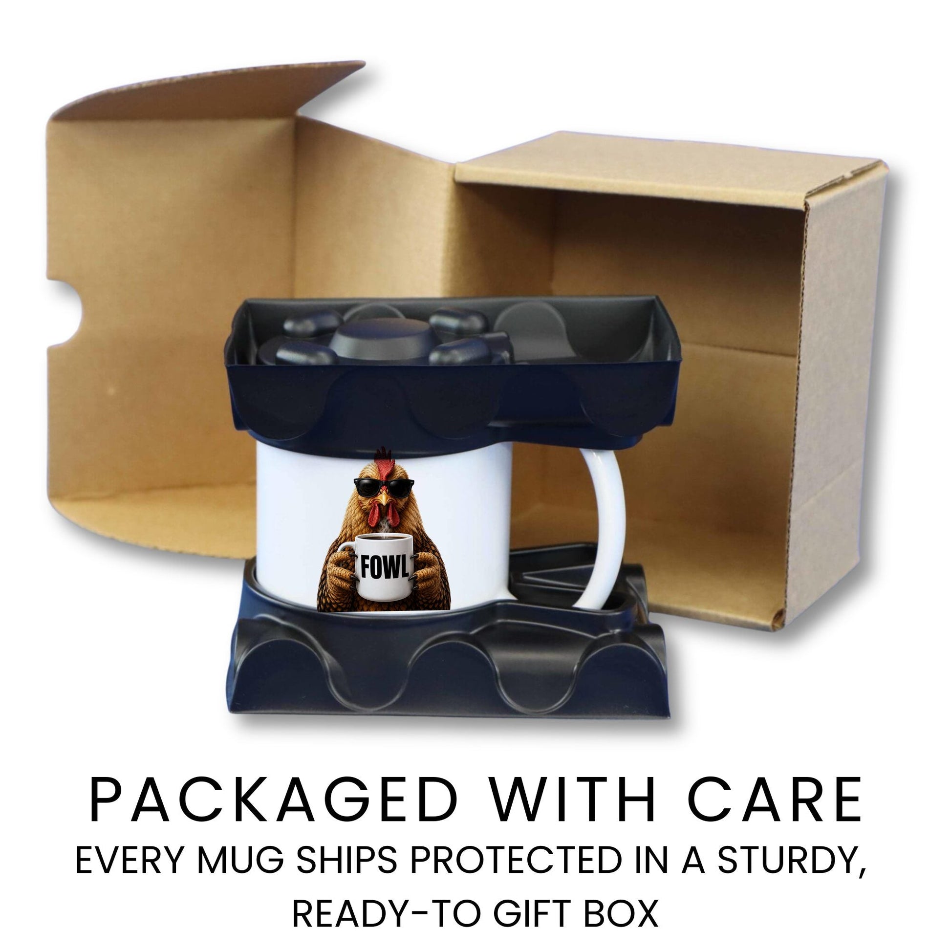 Chicken Fowl coffee mug — packaging