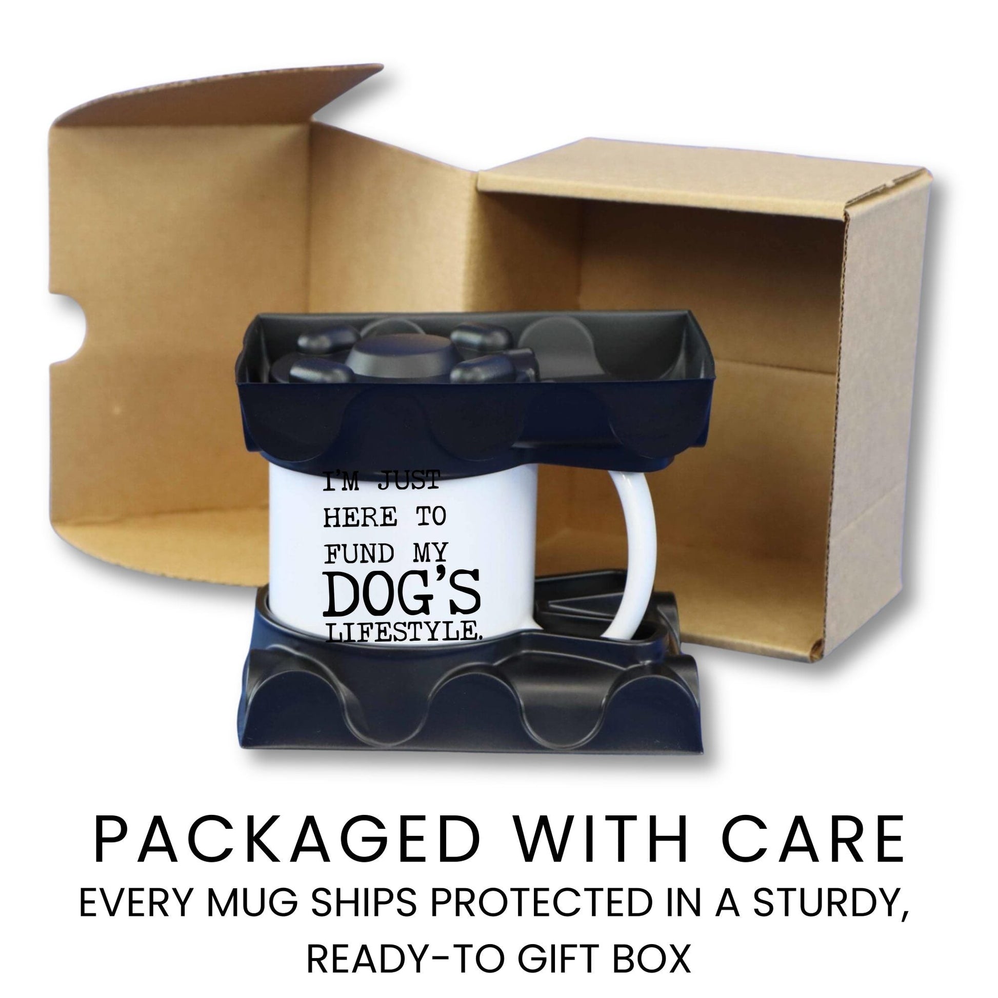 I’m Just Here to Fund My Dog’s Lifestyle coffee mug gift packaging
