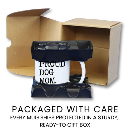 Proud Dog Mom coffee mug gift packaging