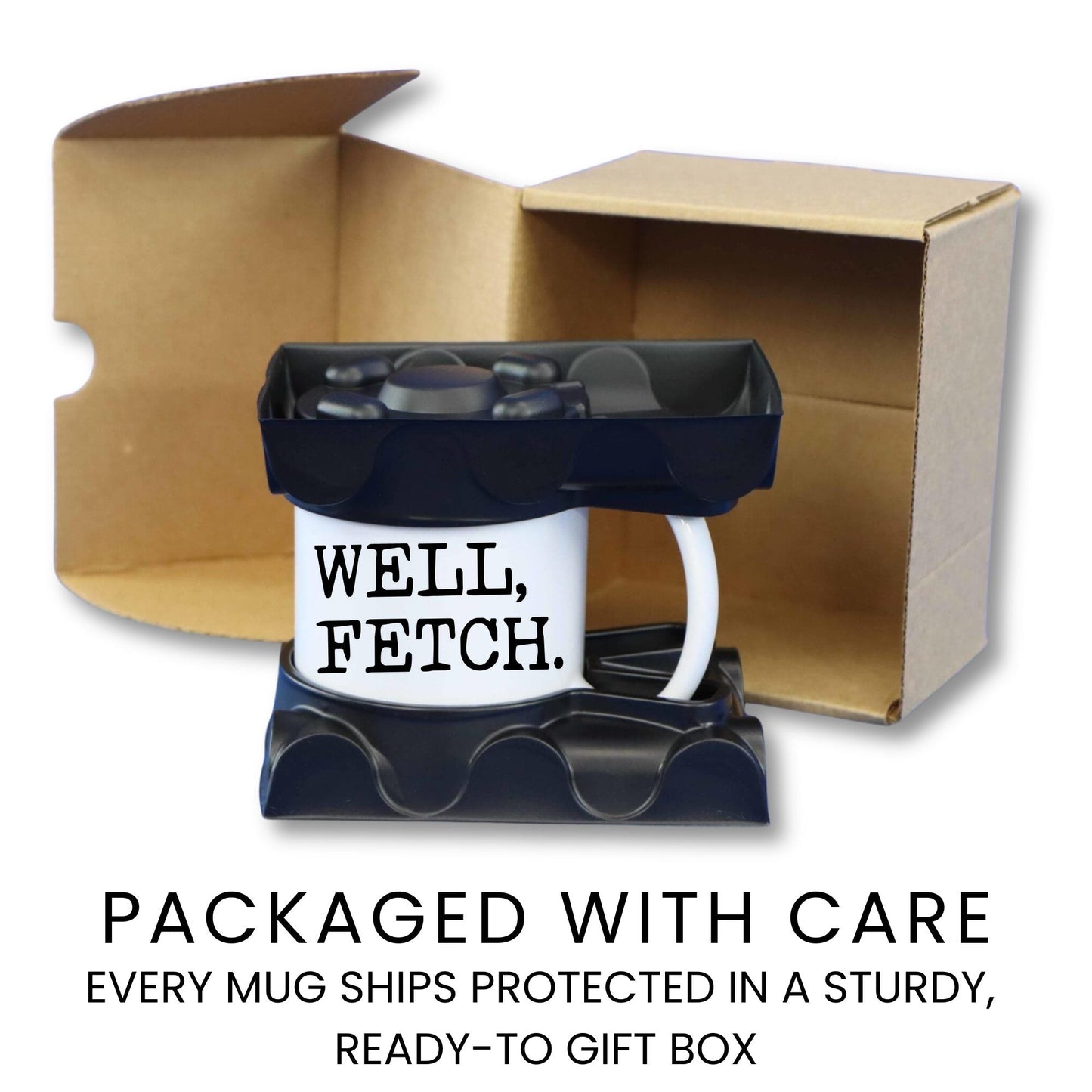 Well Fetch coffee mug gift packaging