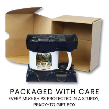 Bookworm Lodge National Park Mug - lifestyle photo