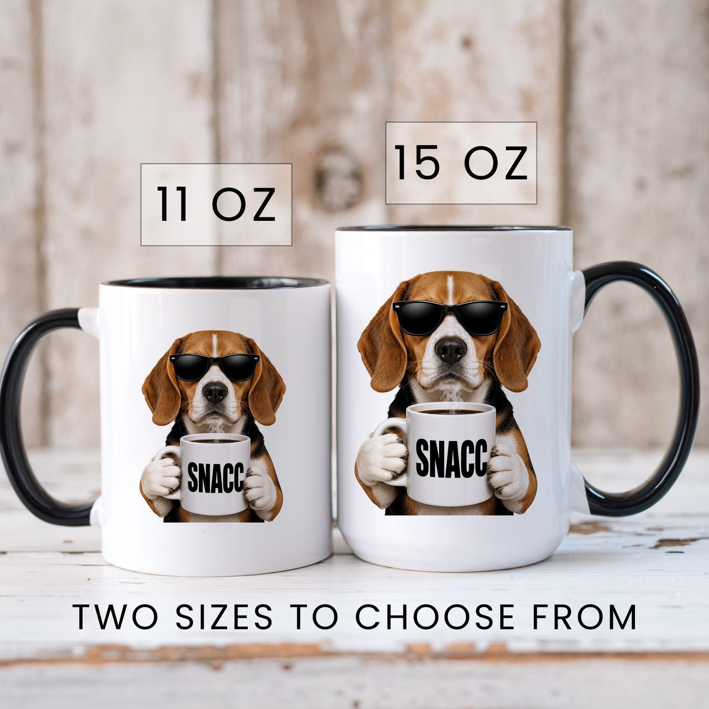 Beagle Snacc coffee mug — sizes