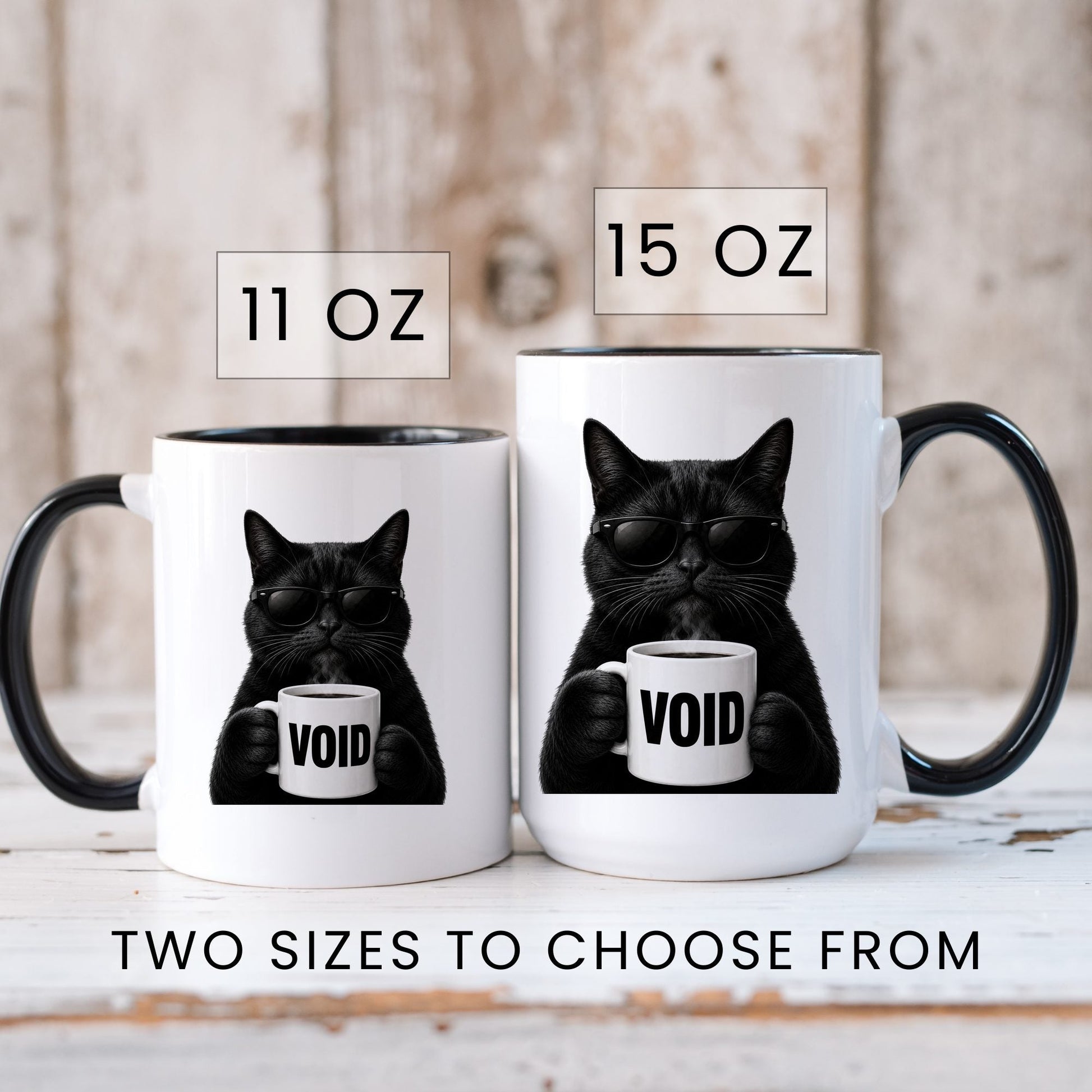 Black Cat Void coffee mug — sizes