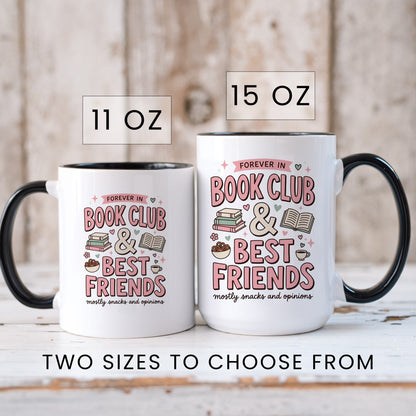 Book Besties Club doodle coffee mug — lifestyle