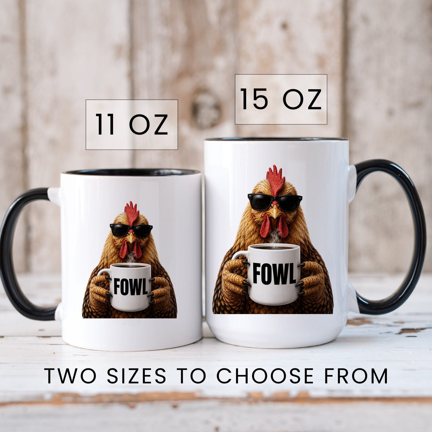 Chicken Fowl coffee mug — sizes