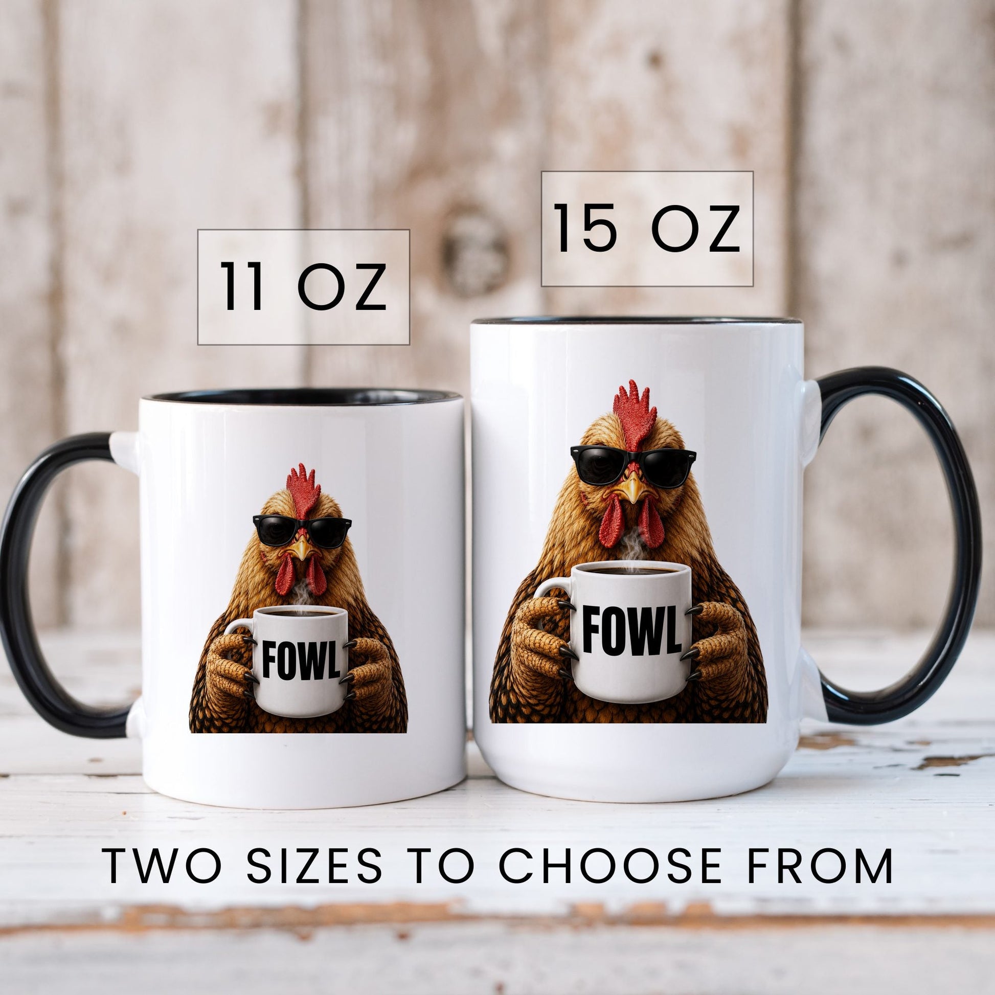 Chicken Fowl coffee mug — sizes