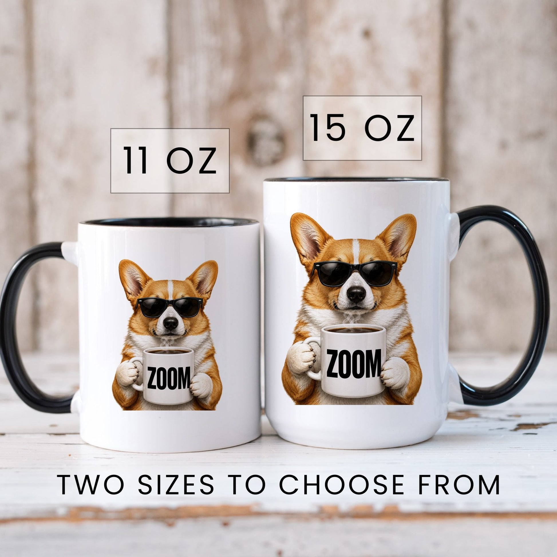 Corgi Zoom coffee mug — sizes