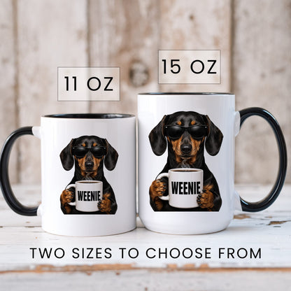 Dachshund Weenie coffee mug — sizes