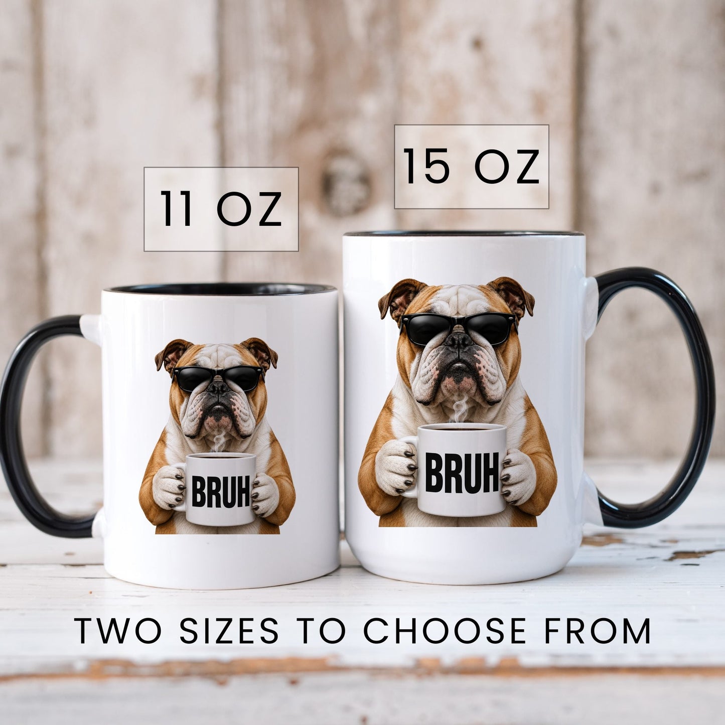English Bulldog Bruh coffee mug — sizes
