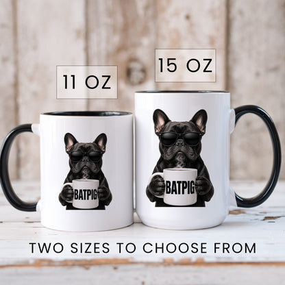 French Bulldog Batpig coffee mug — sizes