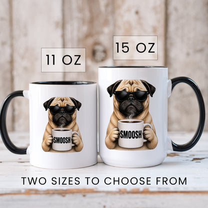Pug Smoosh coffee mug — sizes