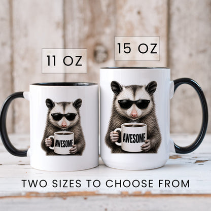 Opossum Awesome coffee mug sizes