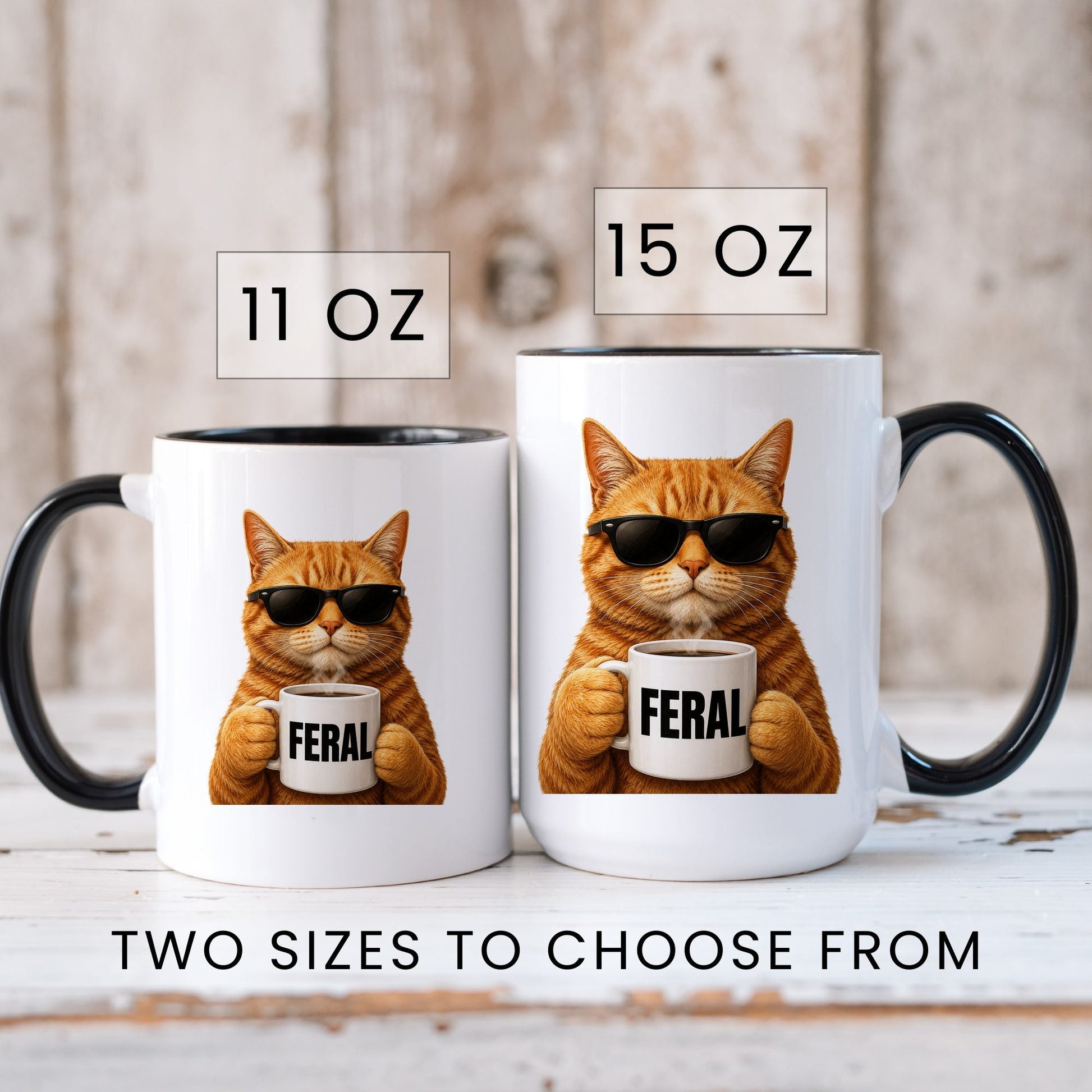 Orange Cat Feral coffee mug — sizes