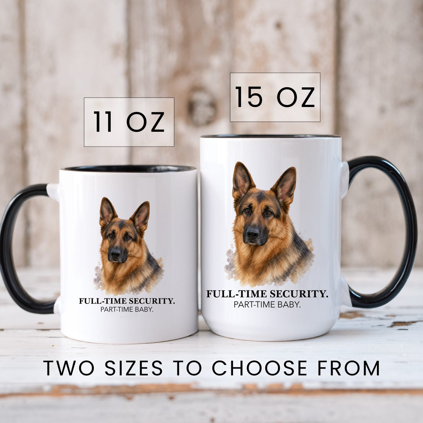 Full-Time Security. Part-Time Baby coffee mug — sizes