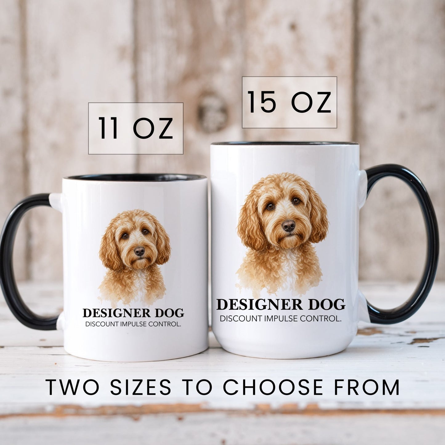 Designer Dog. Discount Impulse Control coffee mug — sizes