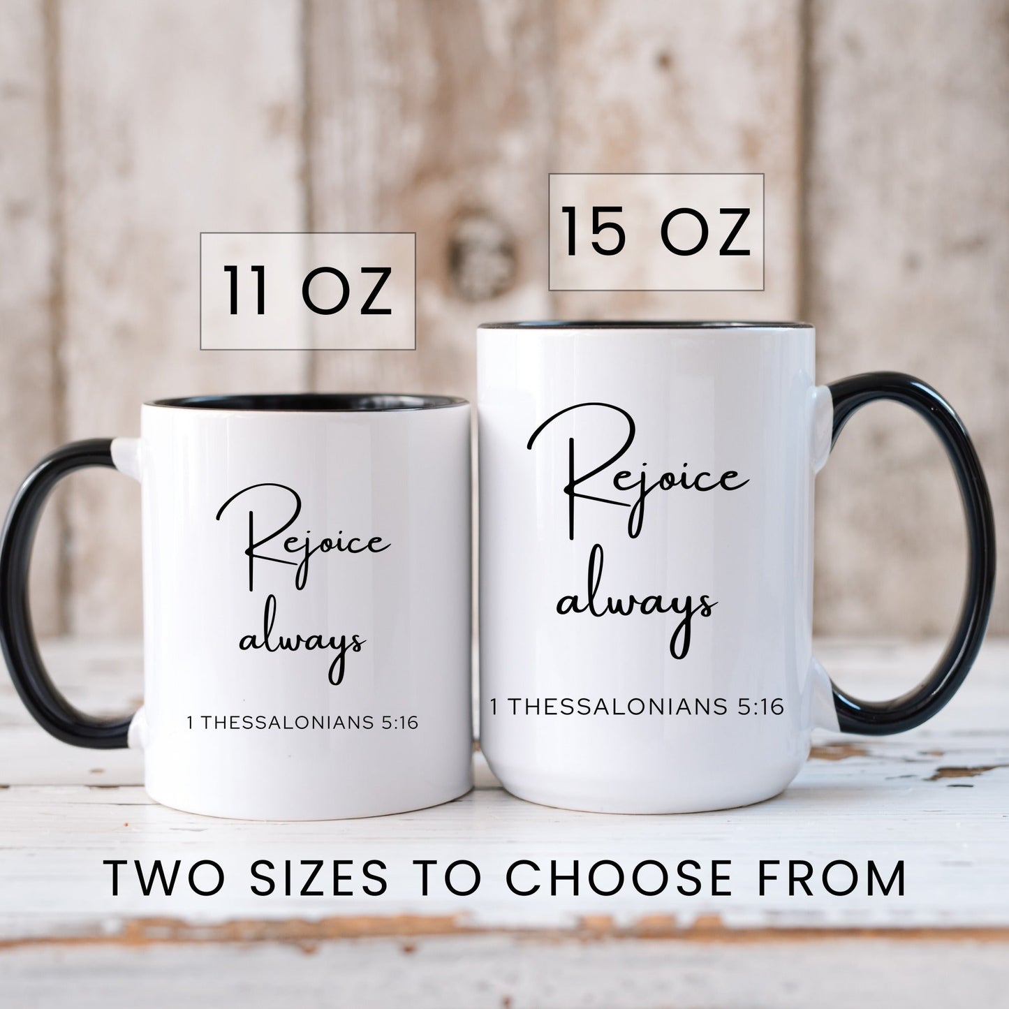 Lifestyle Photo #6 Rejoice Always Coffee Mug