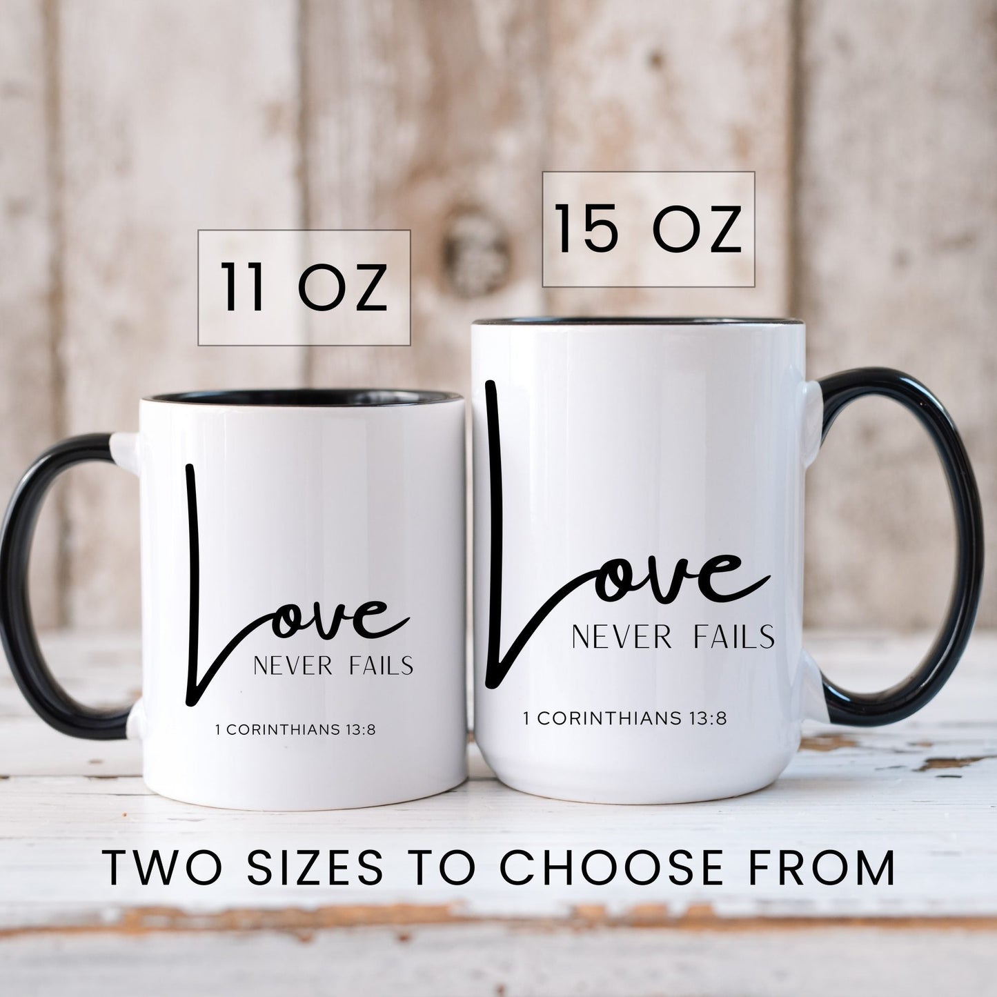 Lifestyle Photo #6 Love Never Fails Mug