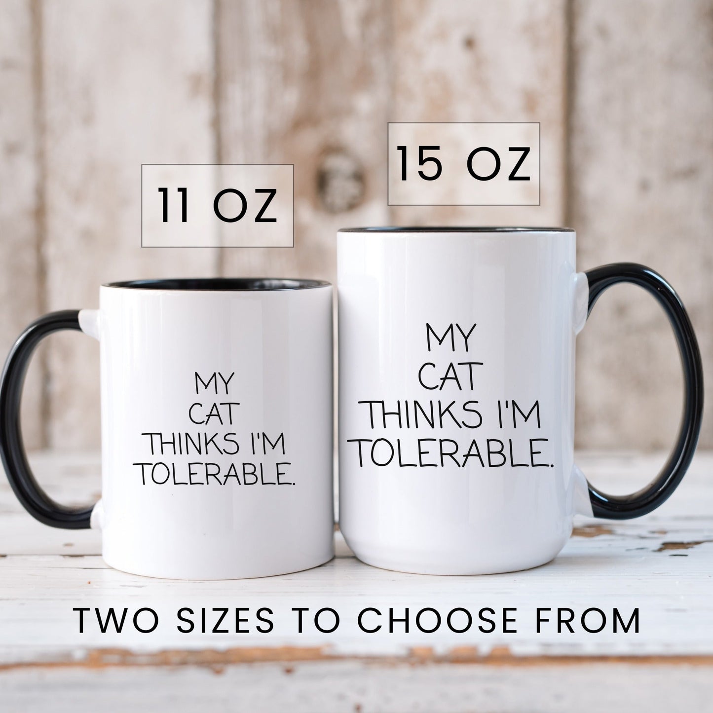 My Cat Thinks I'm Tolerable Mug