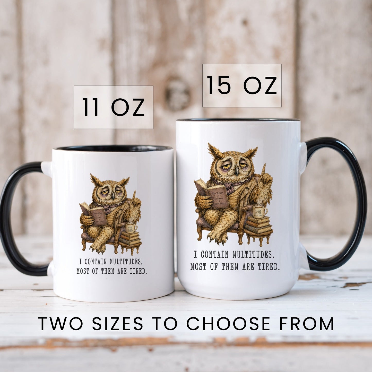 I Contain Multitudes Owl Mug
