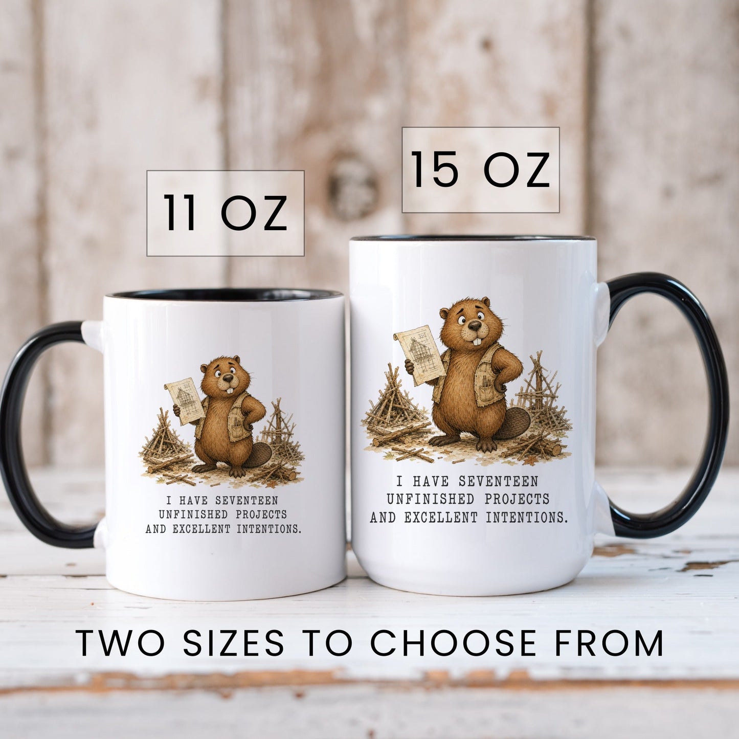 Unfinished Projects Beaver Coffee Mug
