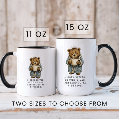 Lifestyle Photo #6 Coffee Before I'm a Person Bear Mug