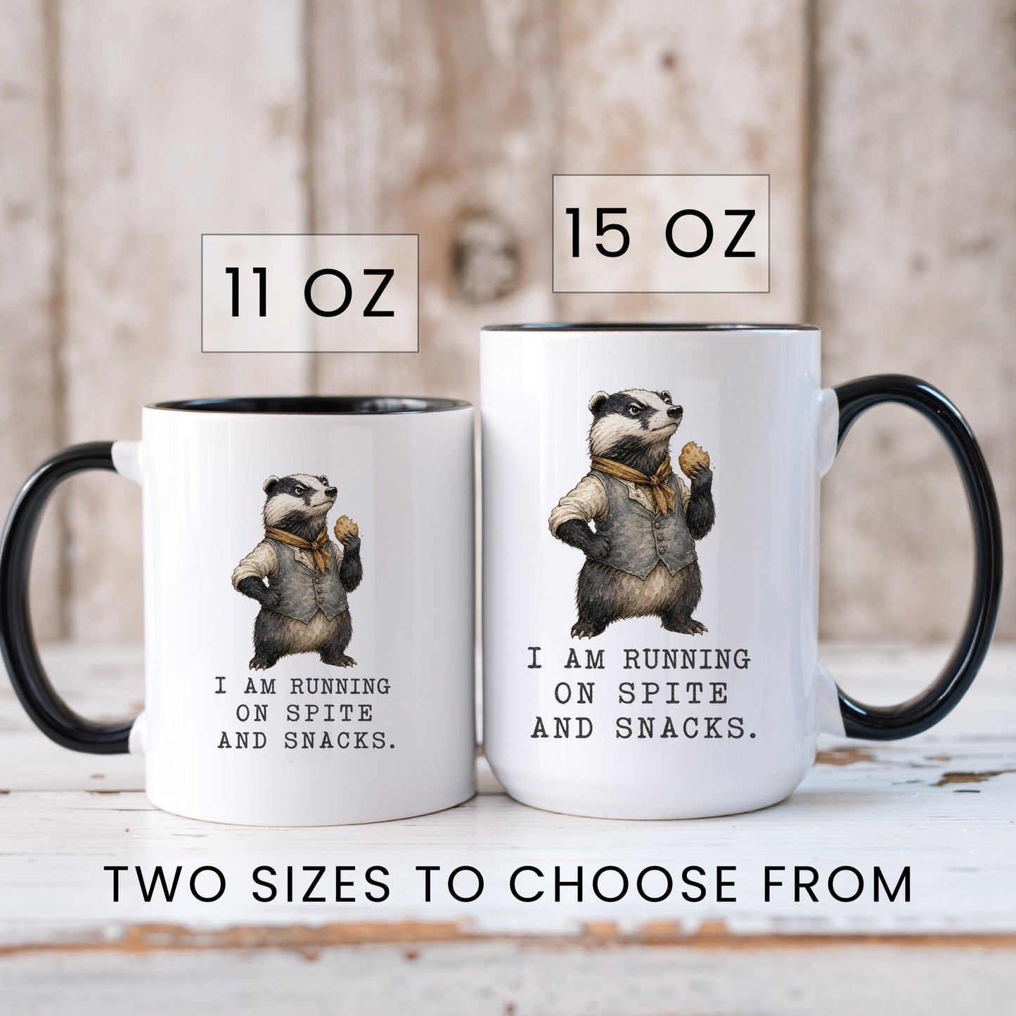Spite and Snacks Badger Mug