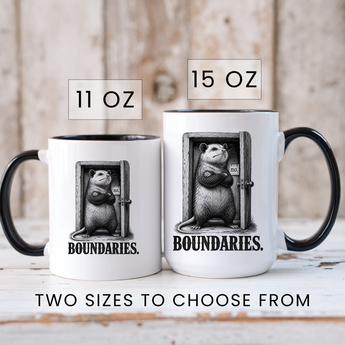 Boundaries Opossum Mug